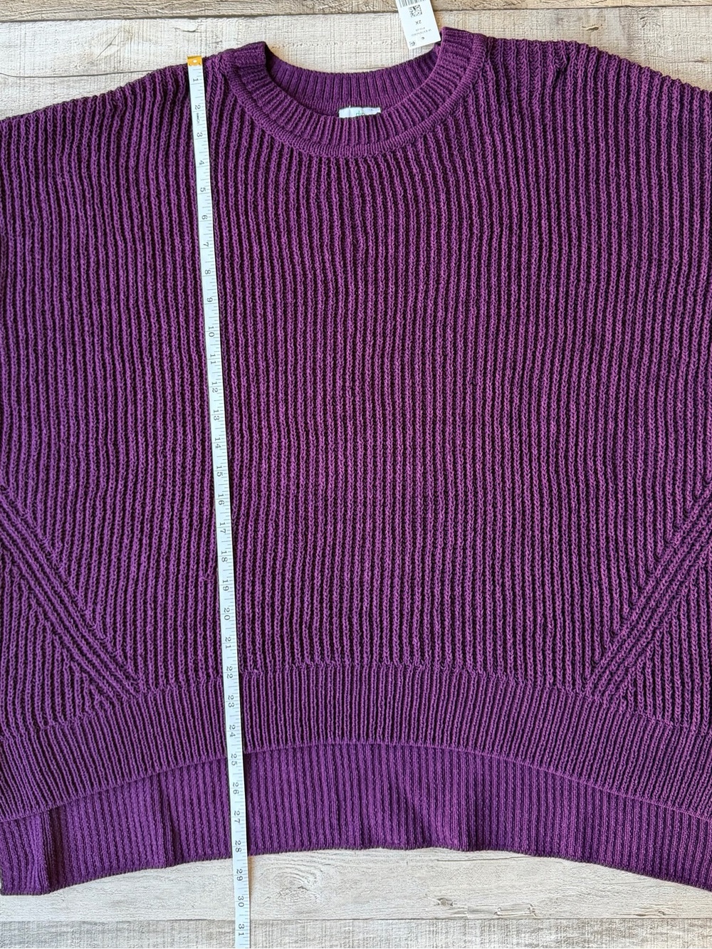 Dip Purple Chunky Ribbed Knit Oversized Hi-Low Sweater 2X NWT - Picture 12 of 16